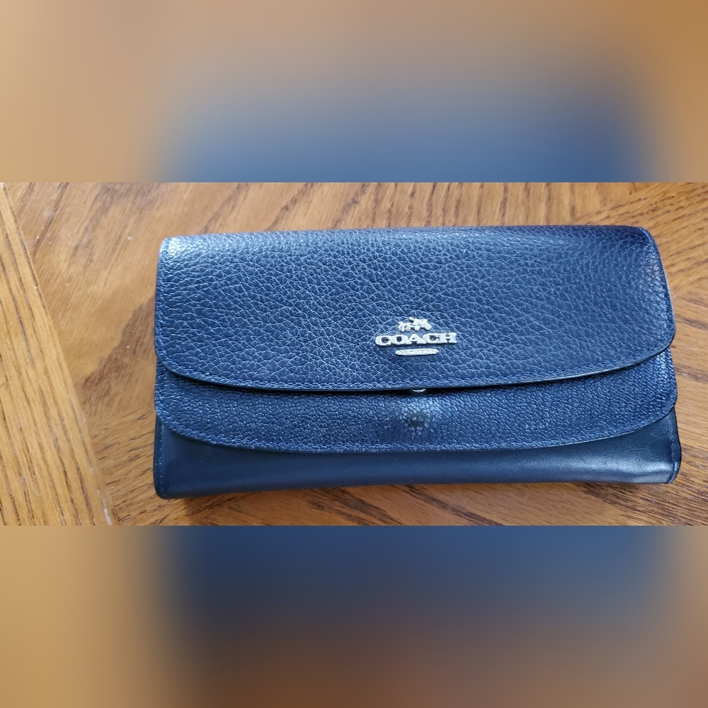 Coach Blue Leather Wallet